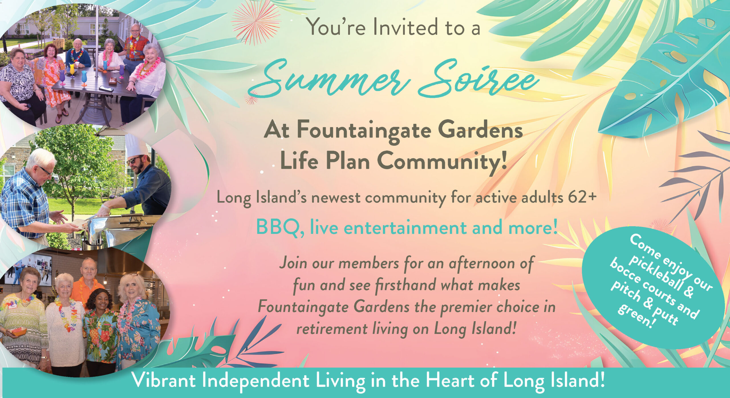 Summer Soiree at Fountaingate Gardens! Come join us on Wednesday June 25, 2025!