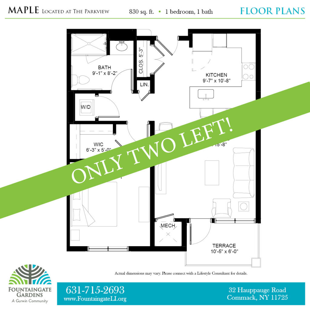 Fountaingate Gardens Apartment Floorplan -- Maple