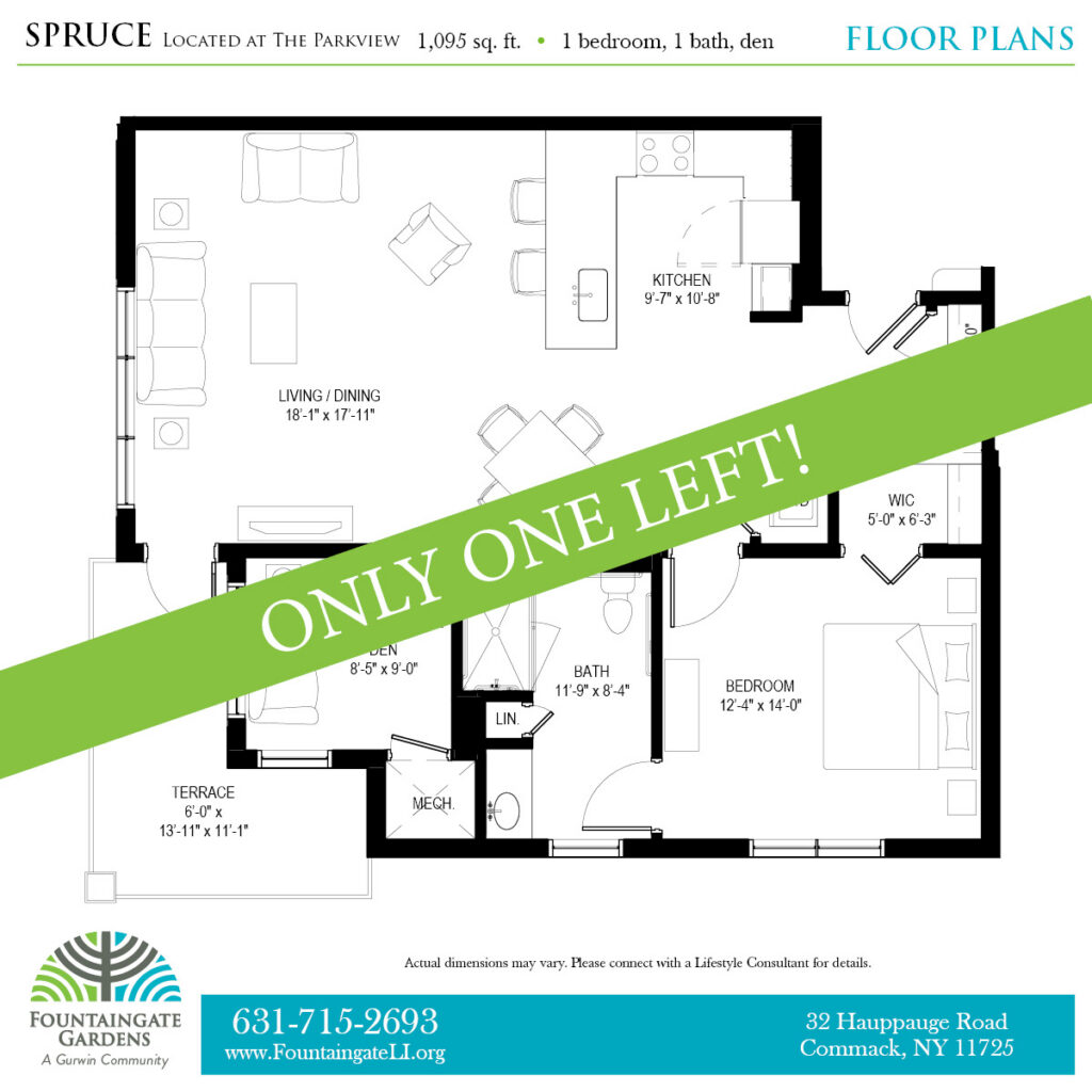 Fountaingate Gardens Apartment Floorplan -- Spruce
